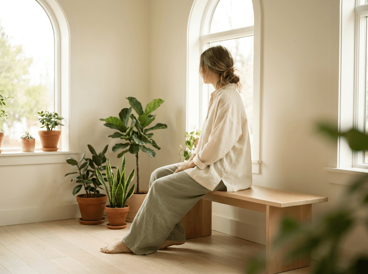 A member resting by a bright window between physician check-ins